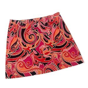 Crown & Ivy Corduroy paisley print Mini Skirt Size 14